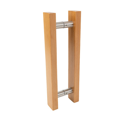 Sauna Glass Door Handle (Model: Vintage) | Wholesale | 50x25mm Rectangular Double Sided Solid Oak Wood | Factory Direct Supply