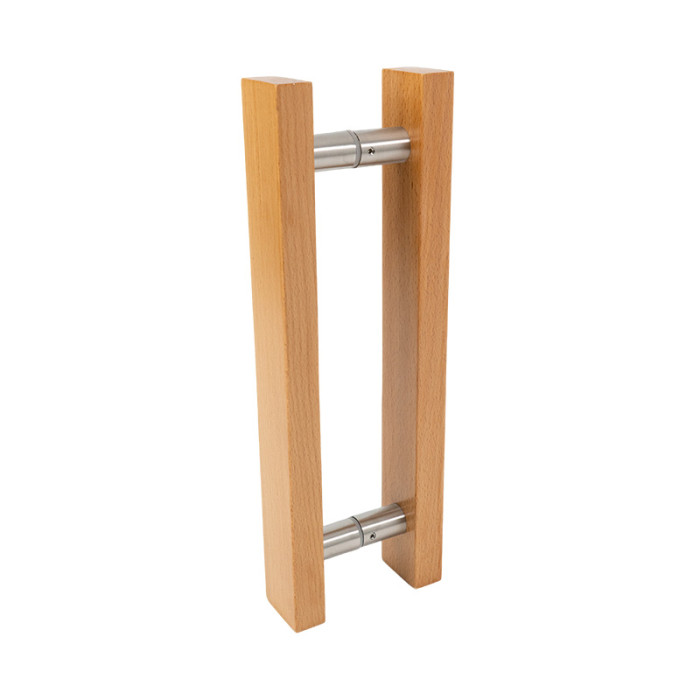 Sauna Glass Door Handle (Model: Vintage) | Wholesale | 50x25mm Rectangular Double Sided Solid Oak Wood | Factory Direct Supply