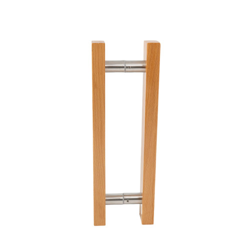 Sauna Glass Door Handle (Model: Vintage) | Wholesale | 50x25mm Rectangular Double Sided Solid Oak Wood | Factory Direct Supply