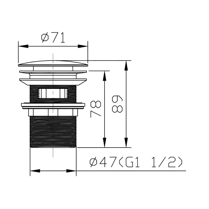Drain Fitting G22-1 Dimensions