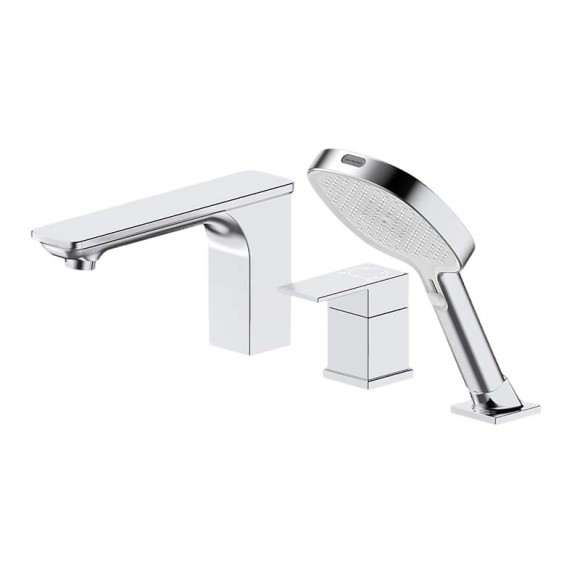 Bathtub Faucet Set LT803 | Wholesale | 3-Piece Chrome Brass Spout & Hand Shower Mixer | Global Contractor Supply