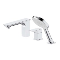 Bathtub Faucet Set LT803 | Wholesale | 3-Piece Chrome Brass Spout & Hand Shower Mixer | Global Contractor Supply