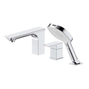 Bathtub Faucet Set LT803 | Wholesale | 3-Piece Chrome Brass Spout & Hand Shower Mixer | Global Contractor Supply