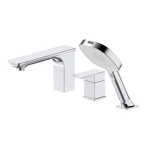 Bathtub Faucet Set LT803 | Wholesale | 3-Piece Chrome Brass Spout & Hand Shower Mixer | Global Contractor Supply