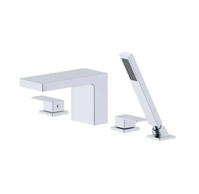 Bathtub Faucet Set LT4001 | Wholesale | Chrome Finish Stainless Steel Spout Mixer Valve Set | Global Contractor Supply