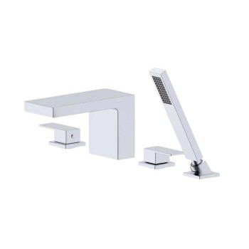 Bathtub Faucet Set LT4001 | Wholesale | Chrome Finish Stainless Steel Spout Mixer Valve Set | Global Contractor Supply