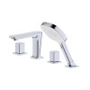 Bathtub Faucet Set LT4003 | Wholesale | Modern Square Handle Chrome Brass Spout & Shower Set | Industrial Quality Standards