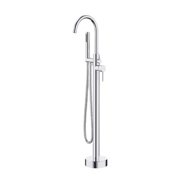 Bathtub Faucet Set FTD001 | Wholesale | Floor Mounted Gooseneck Spout with Handheld Shower | Factory Direct Supplier