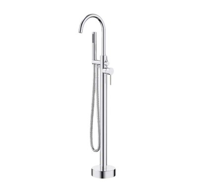 Bathtub Faucet Set FTD001 | Wholesale | Floor Mounted Gooseneck Spout with Handheld Shower | Factory Direct Supplier