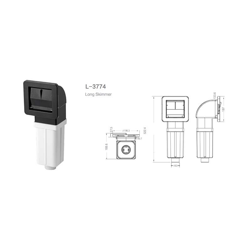 Hot Tub Skimmer P-3773 & P-3774 Skimmer Series Dimensions