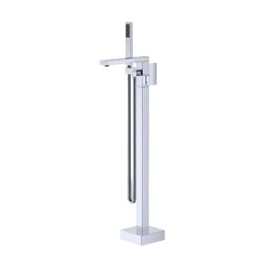 Bathtub Faucet Set FTD003 | Wholesale | Bold Square Architecture Chrome Spout with Linear Handheld Shower | Factory Direct Supplier