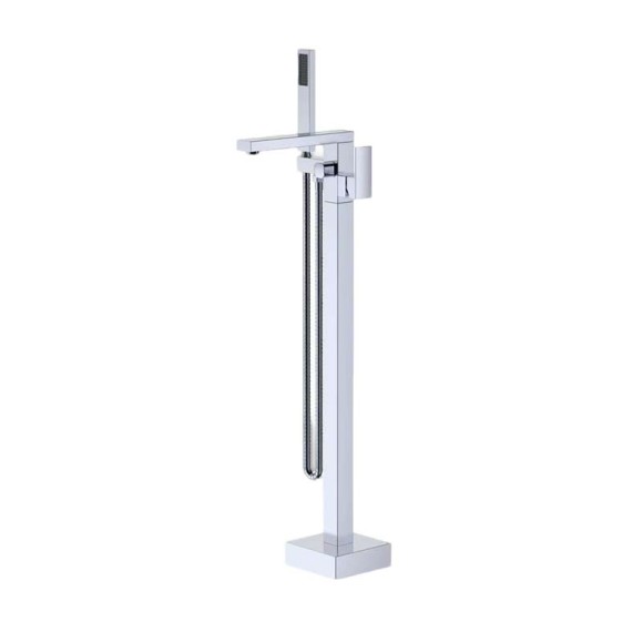 Bathtub Faucet Set FTD003 | Wholesale | Bold Square Architecture Chrome Spout with Linear Handheld Shower | Factory Direct Supplier
