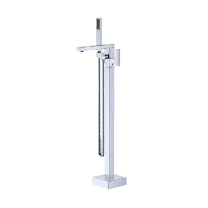 Bathtub Faucet Set FTD003 | Wholesale | Bold Square Architecture Chrome Spout with Linear Handheld Shower | Factory Direct Supplier