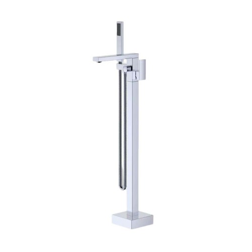 Bathtub Faucet Set FTD003 | Wholesale | Bold Square Architecture Chrome Spout with Linear Handheld Shower | Factory Direct Supplier