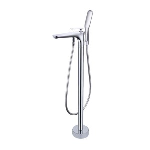 Bathtub Faucet Set  FTD004 | Wholesale | Streamlined Tapered Spout with Integrated Minimalist Handheld Chrome | Industrial Quality Standards