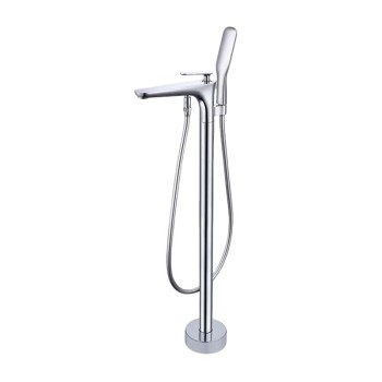 Bathtub Faucet Set  FTD004 | Wholesale | Streamlined Tapered Spout with Integrated Minimalist Handheld Chrome | Industrial Quality Standards