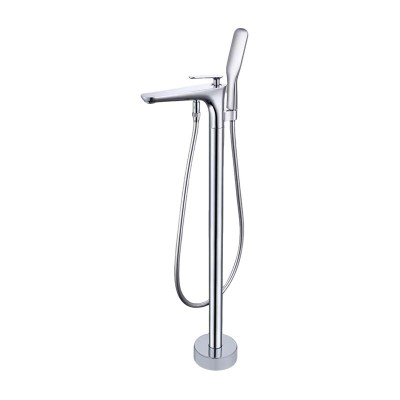 Bathtub Faucet Set  FTD004 | Wholesale | Streamlined Tapered Spout with Integrated Minimalist Handheld Chrome | Industrial Quality Standards