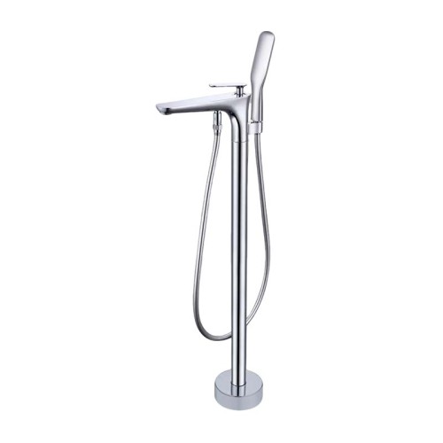 Bathtub Faucet Set  FTD004 | Wholesale | Streamlined Tapered Spout with Integrated Minimalist Handheld Chrome | Industrial Quality Standards