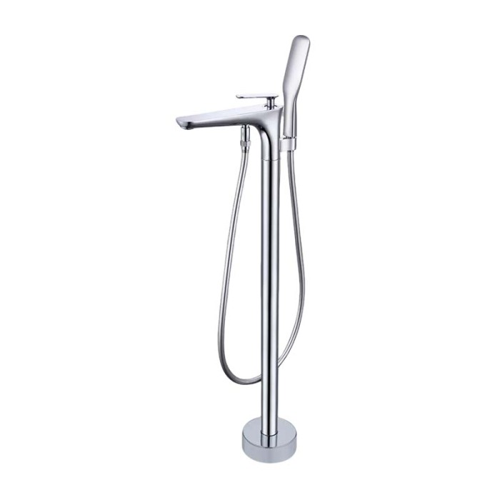 Bathtub Faucet Set FTD004 | Wholesale | Streamlined Tapered Spout with Integrated Minimalist Handheld Chrome | Industrial Quality Standards