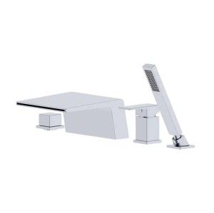 Bathtub Faucet LT4002 | Wholesale | 4-Piece Deck Mounted High-Flow Waterfall Bathtub Faucet | Global Contractor Supply