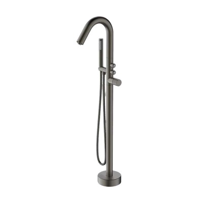 Bathtub Faucet Set FTD005 | Wholesale | Gunmetal Gooseneck Spout with Hand Shower | Global Contractor Supply