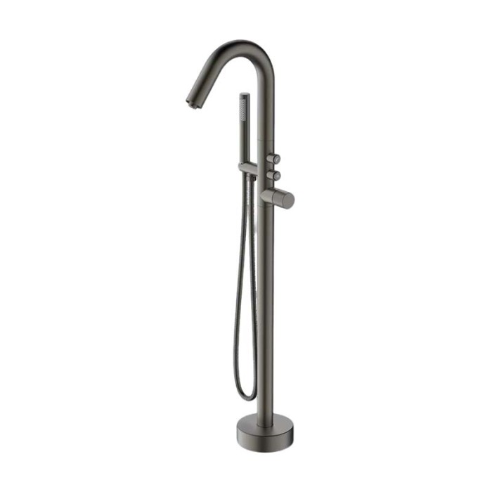 Bathtub Faucet Set FTD005 | Wholesale | Gunmetal Gooseneck Spout with Hand Shower | Global Contractor Supply