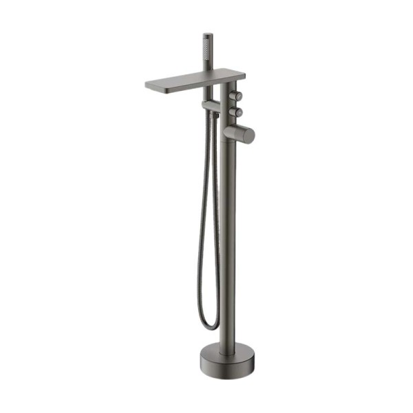 Bathtub Faucet Set FTD006 | Wholesale | Matte Gunmetal Square Spout with Single Handle Handheld Shower | Factory Direct Bulk Supply