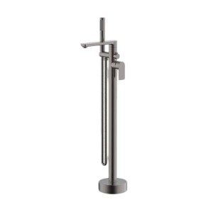 Bathtub Faucet Set FTD007 | Wholesale | Dark Gunmetal Minimalist Straight Spout with Hand Shower | Global Contractor Supply