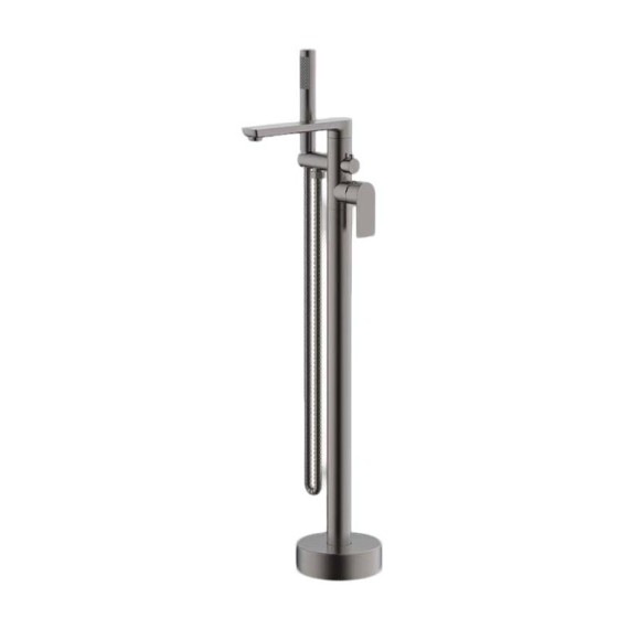 Bathtub Faucet Set FTD007 | Wholesale | Dark Gunmetal Minimalist Straight Spout with Hand Shower | Global Contractor Supply