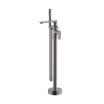 Bathtub Faucet Set FTD007 | Wholesale | Dark Gunmetal Minimalist Straight Spout with Hand Shower | Global Contractor Supply