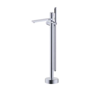 Bathtub Faucet Set FTD008 | Wholesale | Chrome Horizontal Straight Spout with Single Lever Hand Shower | Global Contractor Supply