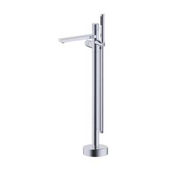 Bathtub Faucet Set FTD008 | Wholesale | Chrome Horizontal Straight Spout with Single Lever Hand Shower | Global Contractor Supply
