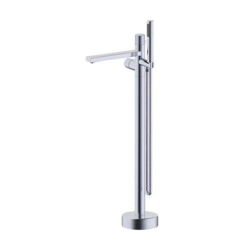 Bathtub Faucet Set FTD008 | Wholesale | Chrome Horizontal Straight Spout with Single Lever Hand Shower | Global Contractor Supply