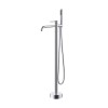Bathtub Faucet Set FTD009 | Wholesale | Chrome Slim Curved Spout with Single Lever Hand Shower | Factory Direct Bulk Supply
