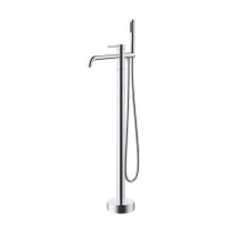 Bathtub Faucet Set FTD009 | Wholesale | Chrome Slim Curved Spout with Single Lever Hand Shower | Factory Direct Bulk Supply