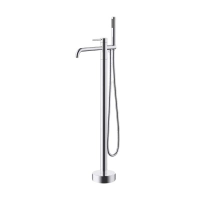 Bathtub Faucet Set FTD009 | Wholesale | Chrome Slim Curved Spout with Single Lever Hand Shower | Factory Direct Bulk Supply
