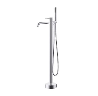 Bathtub Faucet Set FTD009 | Wholesale | Chrome Slim Curved Spout with Single Lever Hand Shower | Factory Direct Bulk Supply