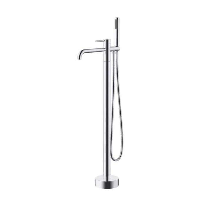 Bathtub Faucet Set FTD009 | Wholesale | Chrome Slim Curved Spout with Single Lever Hand Shower | Factory Direct Bulk Supply