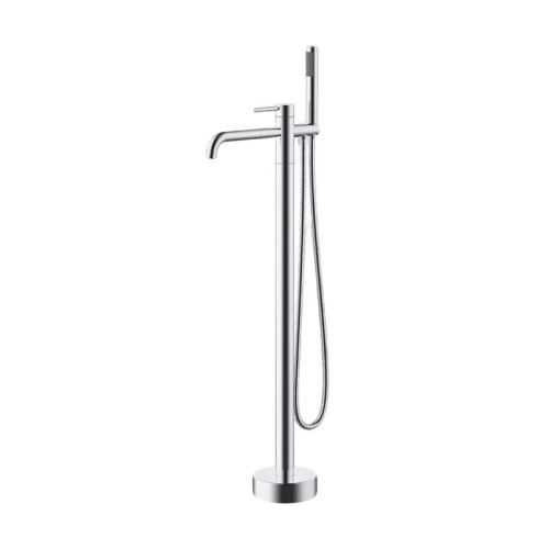 Bathtub Faucet Set FTD009 | Wholesale | Chrome Slim Curved Spout with Single Lever Hand Shower | Factory Direct Bulk Supply