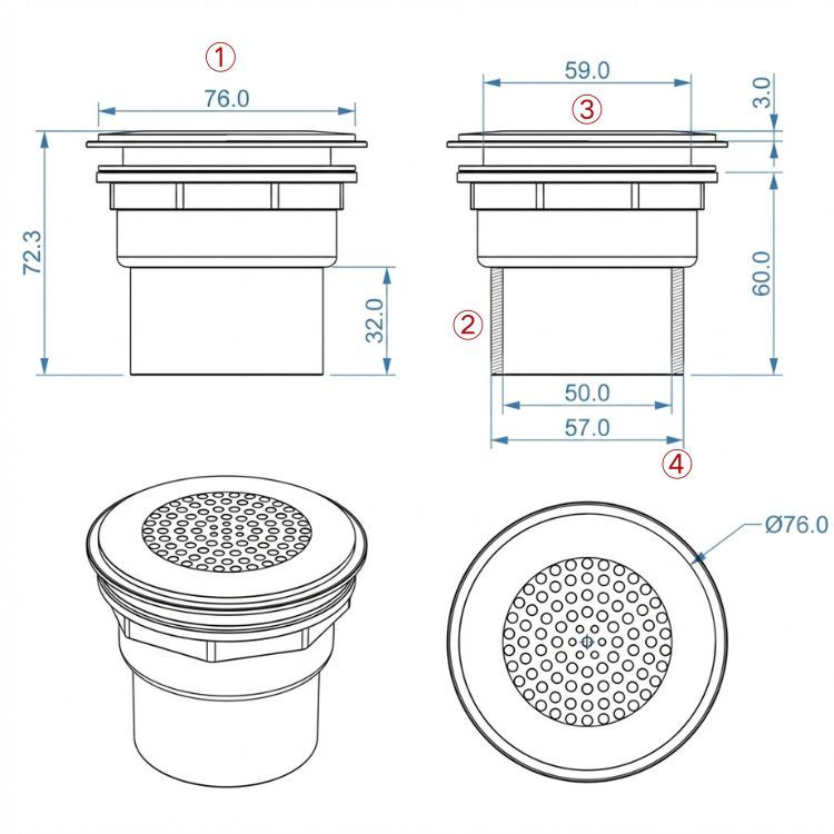 Bathtub Suction Size