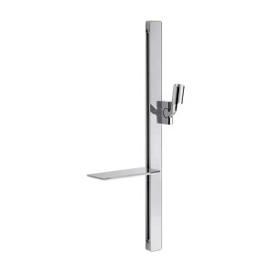 Shower Riser SJG06 | Wholesale | Aluminum Alloy Slide Bar with Tempered Glass Caddy Chrome Matte Black Gunmetal | Factory Direct Bulk Supply