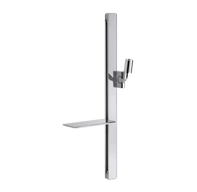 Shower Riser SJG06 | Wholesale | Aluminum Alloy Slide Bar with Tempered Glass Caddy Chrome Matte Black Gunmetal | Factory Direct Bulk Supply
