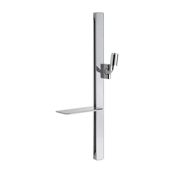 Shower Riser SJG06 | Wholesale | Aluminum Alloy Slide Bar with Tempered Glass Caddy Chrome Matte Black Gunmetal | Factory Direct Bulk Supply