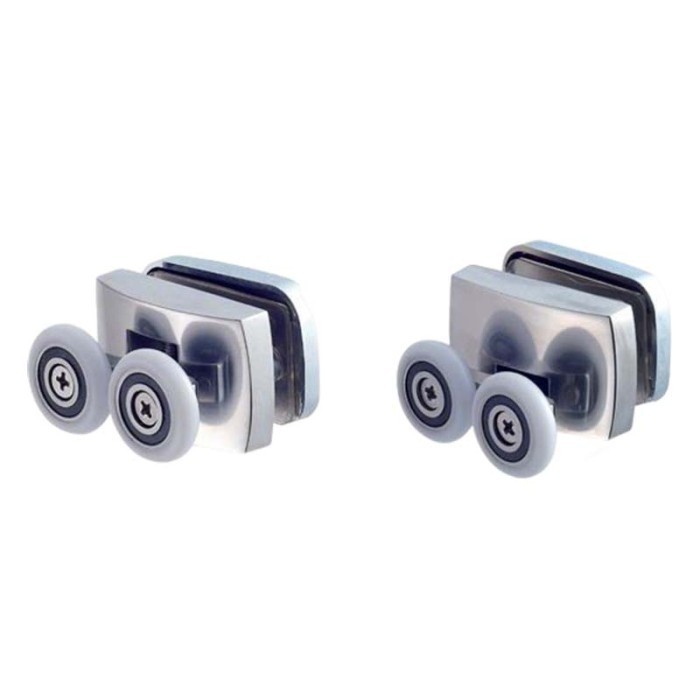 HL-626 shower door roller set with square glass clamp and double wheels