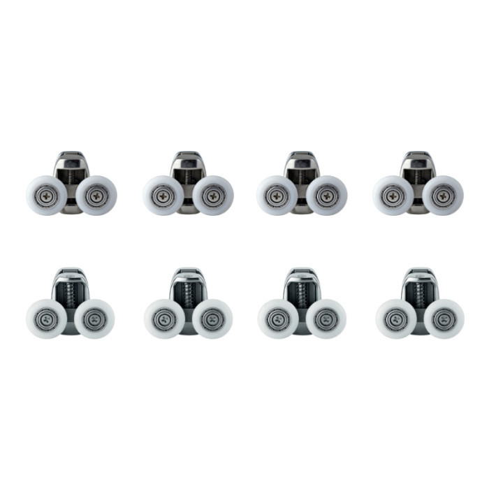 HL-625 shower door rollers in chrome finish with double wheel structure