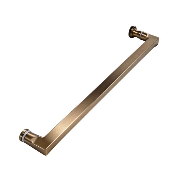 LS-2031 square tubular shower door pull handle in warm metallic finish