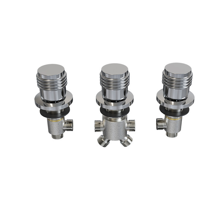 MIX2030 thermostatic shower mixer valve with round chrome handle and concealed body