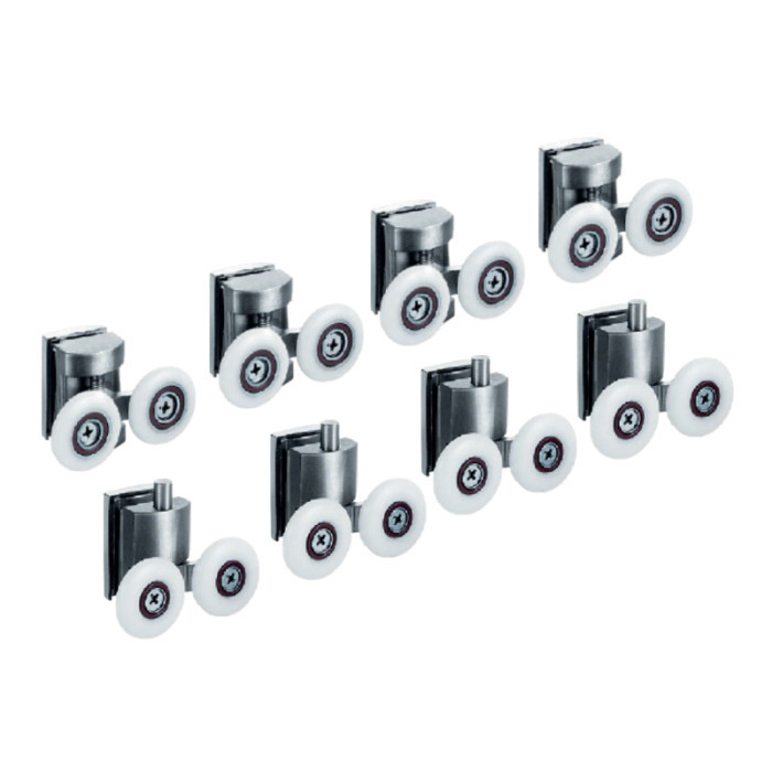HL-622 stainless steel shower door rollers with glass clamp and double wheels