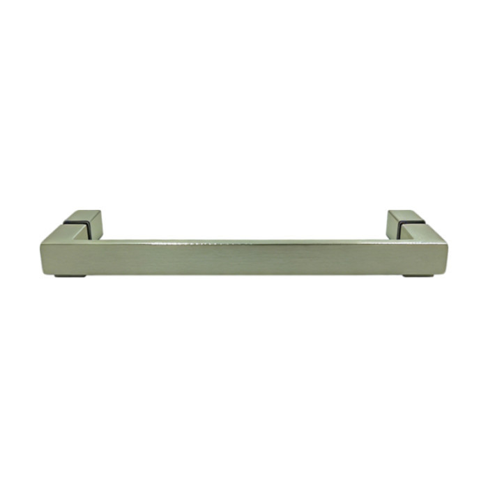 LS-821 shower door handle with brushed square tube body and two mounting feet