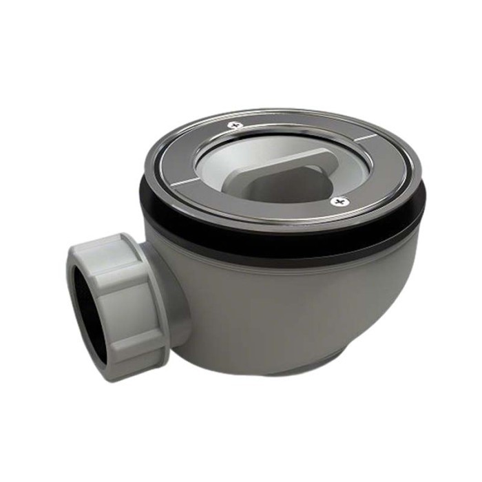 XS-701 shower tray drain trap with round body and threaded side connection